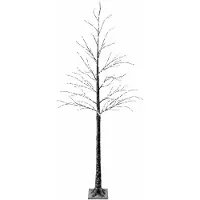 vidaXL - Sneeuwbedekte - LED-kerstboom - Bruin - 25 - x - 25 - x - 210 cm - Kunststof