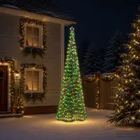 vidaXL Led-kerstboom met tinsel en grondpen EKENAS 400 cm 588 LED's