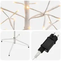 vidaXL - LED-kerstboom - met - lichtsnoer - Wit - 47 - x - 240 cm - Staal - 268 - LED's