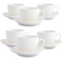 Altomdesign Altom Design Bella Porseleinen Kopjes met Schotels (6 stuks, 270 ml)