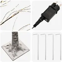 vidaXL - Sneeuwbedekte - LED-kerstboom - Bruin - 25 - x - 25 - x - 240 cm - Kunststof