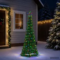 vidaXL Led-kerstboom met tinsel en grondpen EKENAS 180 cm 220 LED's