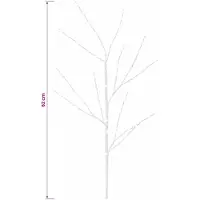 vidaXL - LED - koperen - kersttakken - decoratie - 3 - st - Wit - 62 cm - Staal