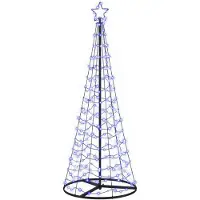 vidaXL Led-kerstboom spiraal met voet EKENAS 180 cm 220 LED's Blauw