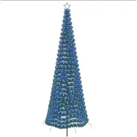vidaXL Led-kerstboom met tinsel en grondpen EKENAS 300 cm 475 LED's