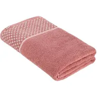 Tendance Serviette de bain 90 x 150 cm 100 % coton façon vichy blush