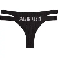 Calvin Klein Bikinibroekje met geribd detail voor dames/dames (Zwart)