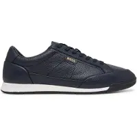 BOSS Sneakers van generfd leer met visgraatpatroon op de zool Maat 44