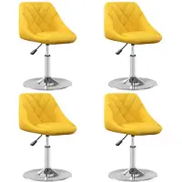 vidaXL Eetkamerstoelen draaibaar 4 st fluweel mosterdgeel
