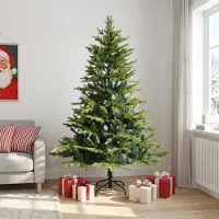 vidaXL - Kunstmatige - Hinged - Kerstboom - 240 - cm - PVC - en - Metalen - Groen