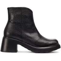Wonders Dames Flytres 25 zwarte lederen enkellaarsjes (37), Leer, 3 tot 5 cm, Ritssluiting, Casual E-7125
