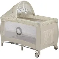 Lionelo Sven Plus 2in1 Meegroeibed & Campingbedje - 127x60 cm - Tot 15 kg - Co-Sleeper - Reisbed met Commode, Organizer, Klamboe en Interactief Speelgoed