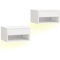 HOMCOM Nachtkastje-Spaanplaat, MDF-37L x 32B x 21H cm-Wit