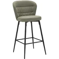 Mauro Ferretti 2-delige set LOSANNA barkrukken, groen, 52 x 59 x 108 cm – Beklede krukken met zwarte metalen poten – Glamour ontwerp geïnspireerd door de jaren 70