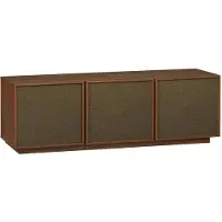 Sweeek Tv meubel houtdecor en stof 3 deuren 140cm Walnoot