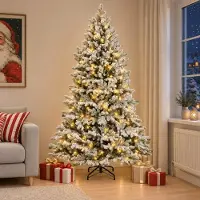 vidaXL Kunstmatige Hinged Kerstboom 120 cm 150 LED's Warmwit