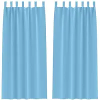 vidaXL Blackout Gordijnen met Ringen 2 st Lichtblauw 245 x 140 cm