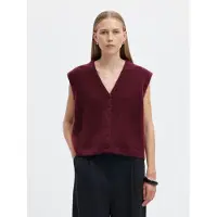 Selected Wolmix Gebreid Gilet Dames Rood L