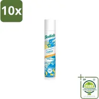 Batiste 10 x - Fresh - Droogshampoo - Koele en Schone Geur - Verfrist en Geeft Grip - 200ml - Grootverpakking - Vaatwasstrips - Droogshampoo - Fris Haar - Schone Start - Koele Geur - Snel Opfrissen