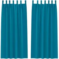 vidaXL - Blackout - Gordijnen - met - Ringen - 2 - st - Turquoise - 245 - x - 140 - cm
