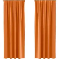vidaXL Blackout Gordijnen met Ringen 2 st Feloranje 245 x 140 cm