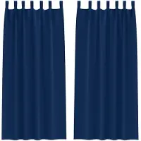 vidaXL Blackout Gordijnen met Ringen 2 st Donkerblauw 260 x 140 cm