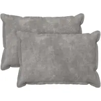 vidaXL Kussen met kussen HOUTEN 2 st Lichtgrijs Microfiber Fleece