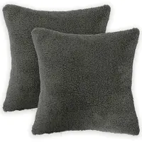 vidaXL Kussensloop 2 st HEERLEN Donkergrijs 45 x 45 cm Bouclé
