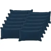 vidaXL Kussen met kussen HOUTEN 12 st Blauw Microfiber Fleece