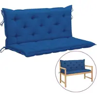 vidaXL Tuinbankkussen 120x(50+50)x7 cm oxford stof blauw