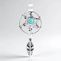 Cavill - 925 Sterling Zilveren Hanger - Blauwe Kingman Mohave Turkoois 0,61 ct - Ovale Cabochon - Boho Stijl Sieraden - Unieke Edelsteen Hanger