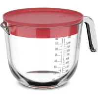 Mepal Glas maatbeker met deksel Chef it - 1 l - Maataanduiding - Vaatwasmachine-. magnetron- en ovenbestendig - Bakspullen - Coral
