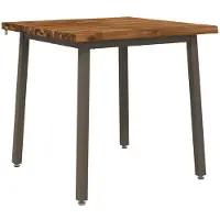 vidaXL Eettafel met levendige rand 80 x 80 x 75 cm Massief Acacia Hout