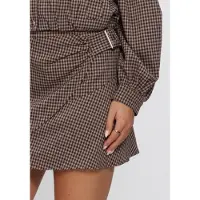 Aaiko Dames Rokken Soie Check Vis 515 - Bruin - Maat XL