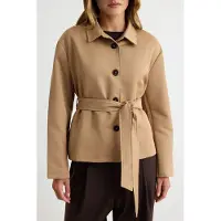 Trendyol TRENDYOLMİLLA Dames Beige Effen Lang Regular fit Blazers
