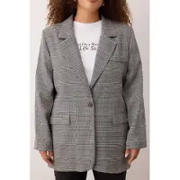 Trendyol Dames Bruin Geruit Lang Regular fit Grote maten Blazers
