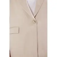 Trendyol Dames Beige Effen Lang Relaxed fit Grote maten Blazers
