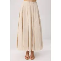 Trendyol Modest Dames Beige Effen Maxi Skater Modest Rokken