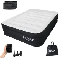 Float - 2 Persoons luchtbed met ingebouwde elektrische pomp - 203x152x45 cm - Opbergzakken, draagtas en reparatiekit - Zelfopblazend hoog twee persoons luchtmatras - Logeerbed King - VersaVento