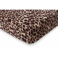 Eleganzzz Hoeslaken 200 gr/m2 Hoogwaardig Flanel Fleece 35cm Hoekhoogte - Leopard - 80/90x200 - Hoeslakens - Eenpersoons - Fluffy Hoeslaken
