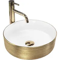 REA Opzetwastafel Sami White Brush Gold