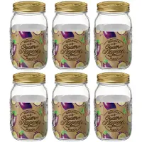 Bormioli Rocco Rocco inmaakpotten Quattro Stagioni - diameter 11 cm / 1 liter - 6 stuks