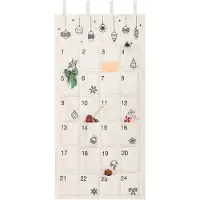 Famanu – Adventskalender met 24 genummerde vakken, beige, voor vullen en decoratie