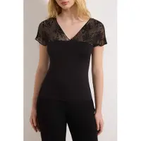 Trendyol TRENDYOLMİLLA Dames Zwart Effen Kort Getailleerd Blouses