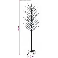 vidaXL - Led-bollen - kerstboom - Zwart - 240 - cm - Staal - 280 - LED's