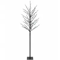 vidaXL - Led-bollen - kerstboom - Zwart - 180 - cm - Staal - 220 - LED's