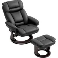 MODFU Fauteuil-Relaxfauteuil-Draaibaar-Liegefunctie-Kunstleer-Zwart