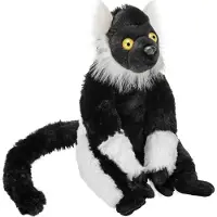 Wild republic Knuffel Maki Junior 30 Cm Pluche Zwart/wit
