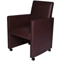 vidaXL Eetkamerstoelen 2 st kunstleer bruin