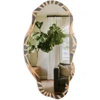 Tulup Energie Van Het Patroon Spiegel - Bruin Stijlvolle Wandspiegel - Organische Spiegel - Woonkamer, Kantoor, Hal - Geometrisch - 45x90 cm - Totale afmeting 52x97 cm